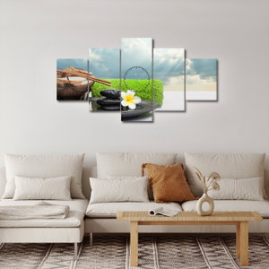 Schilderij - Spa and relax (met klok) (4)