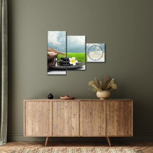 Schilderij - Spa and relax (met klok) (4)