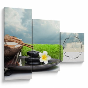 Schilderij - Spa and relax (met klok) (V021279V9070C)