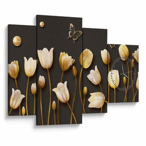 Kép - Tulipánok - absztrakt (órával) (1)