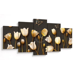Kép - Tulipánok - absztrakt (órával) (V021347V15080C)