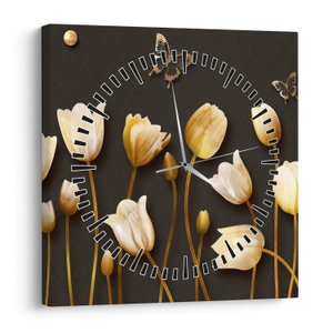 Kép - Tulipánok - absztrakt (órával) (V021347V3030C)