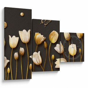 Kép - Tulipánok - absztrakt (órával) (V021347V9070C)