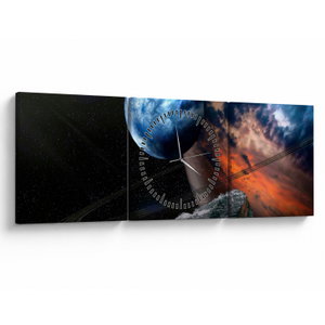 Schilderij - Planeet in de ruimte (met klok) (V021362V9030C)