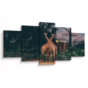 Schilderij - Twee giraffen