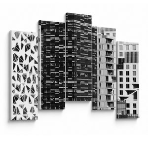 Schilderij - Zwart-witte architectuur