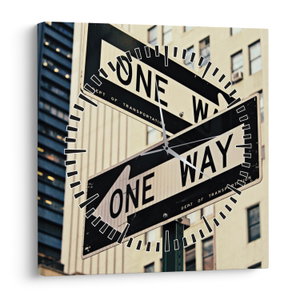 Tablou - New York ONE WAY (cu ceas) (V021573V3030C)