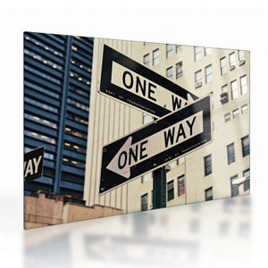 Tablou pe sticlă - New York ONE WAY (V021573V7050GD)