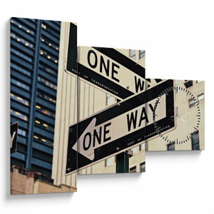 Tablou - New York ONE WAY (cu ceas) (V021573V9070C)