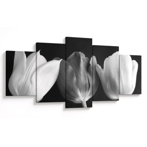Schilderij - Zwart-witte tulpen (V021916V150805PCS)