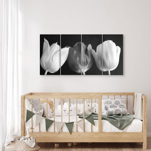 Schilderij - Zwart-witte tulpen (2)