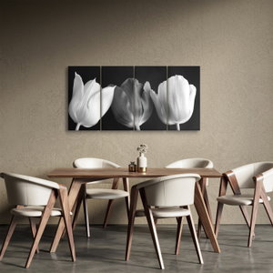 Schilderij - Zwart-witte tulpen (3)