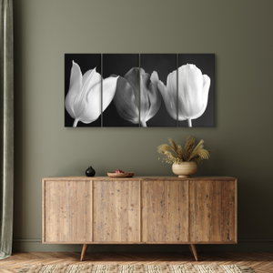 Schilderij - Zwart-witte tulpen (4)