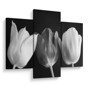 Schilderij - Zwart-witte tulpen (V021916V90603PCS)