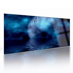 Glasschilderij - Maan boven zee (V021932V10050GD)