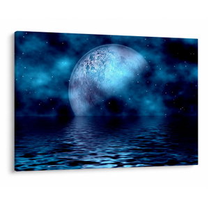 Schilderij - Maan boven zee (V021932V10070)