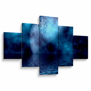 Schilderij - Maan boven zee (V021932V12570)