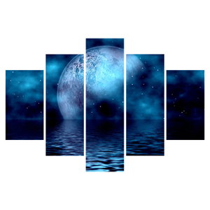 Schilderij - Maan boven zee (6)