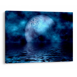 Schilderij - Maan boven zee (V021932V7050)