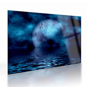 Glasschilderij - Maan boven zee (V021932V7050GD)