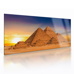 Glasschilderij - Piramiden in Egypte (V022036V10050GD)