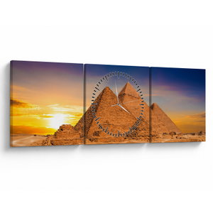 Schilderij - Piramiden in Egypte (met klok) (V022036V9030C)