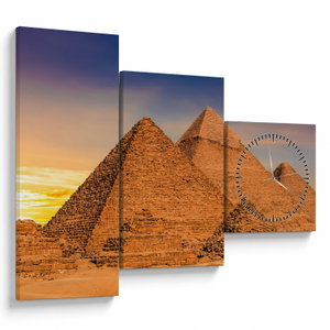 Schilderij - Piramiden in Egypte (met klok) (V022036V9070C)