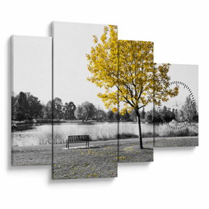 Schilderij - Rust in park (met klok) (V022039V11075C)