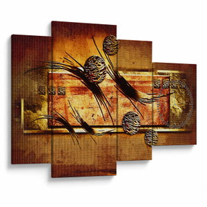Schilderij - Abstractie (met klok) (V022063V11075C)