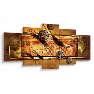 Schilderij - Abstractie (met klok) (V022063V15080C)