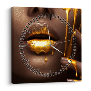 Obraz - Žena se zlatými rty (s hodinami) (V022099V3030C)