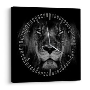 Obraz - Lev a jeho majestátnost (s hodinami) (V022102V3030C)
