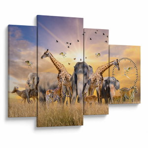 Tablou - Animae din Africa (cu ceas) (V022143V11075C)