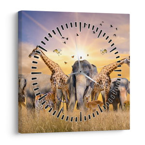 Tablou - Animae din Africa (cu ceas) (V022143V3030C)