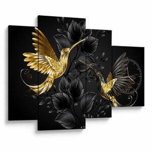 Obraz - Kolibry oczami artysty (z zegarem)