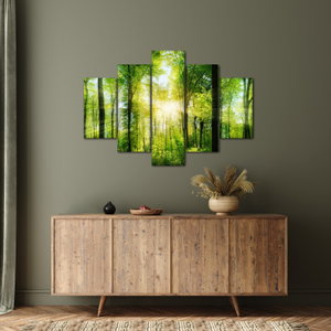 Schilderij - Ochtendschemering in het bos (3)