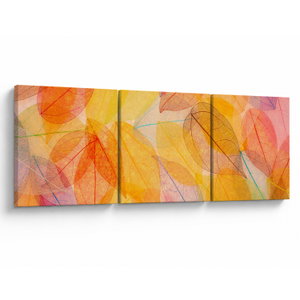 Schilderij - Achtergrond met herfstbladeren