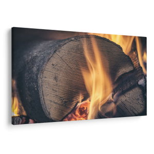 Bild auf Leinwand - Brennendes Holz