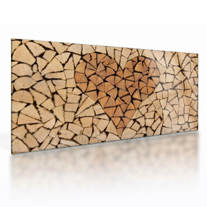Glasschilderij - Hart van hout (V022708V10050GD)