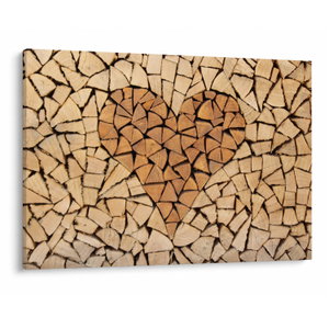 Schilderij - Hart van hout (V022708V10070)