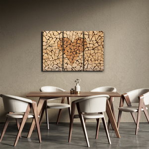 Schilderij - Hart van hout (2)