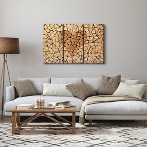 Schilderij - Hart van hout (4)