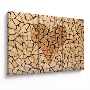 Schilderij - Hart van hout
