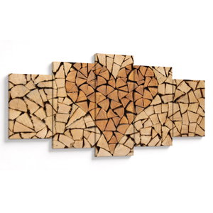 Schilderij - Hart van hout (V022708V150805PCS)