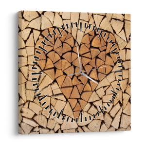 Schilderij - Hart van hout (met klok) (V022708V3030C)
