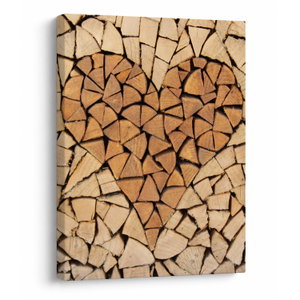 Schilderij - Hart van hout (V022708V3040)