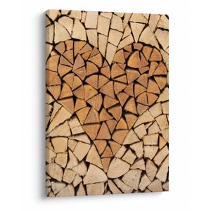 Schilderij - Hart van hout (V022708V5070)