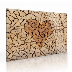 Glasschilderij - Hart van hout (V022708V7050GD)