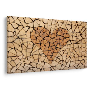 Schilderij - Hart van hout (V022708V9060)