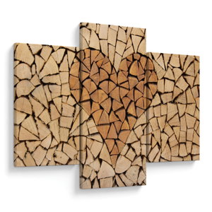 Schilderij - Hart van hout (V022708V90603PCS)